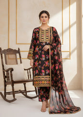 Midnight Charm – Silk 3PC Stitched