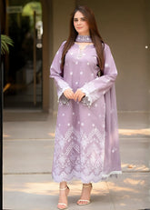 Lilac Charm – Embroidered 3PC