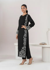 Black Linen-2PC Stitched