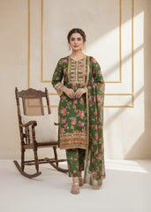 Emerald Whisper – Silk 3PC Stitched