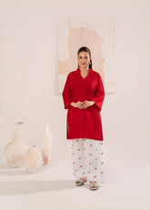 Crimson 2PC Embroidered