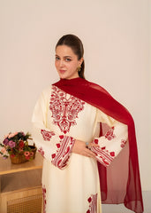 Cream Serenity-3PC Stitched