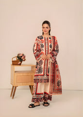 Cream Floral-3PC Stitched