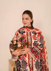 Cream Floral-3PC Stitched