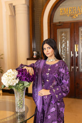 Winter Royal Plum - 3pc Stitched