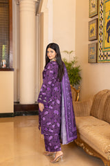 Winter Royal Plum - 3pc Stitched